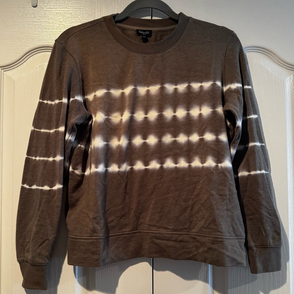 Splendid Gray and White Tie Dye Crewneck Pullover - Size S